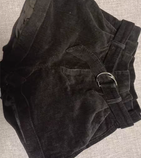 包邮嬉皮少女家秋冬宽松阔腿灯芯绒短裤百搭纯...