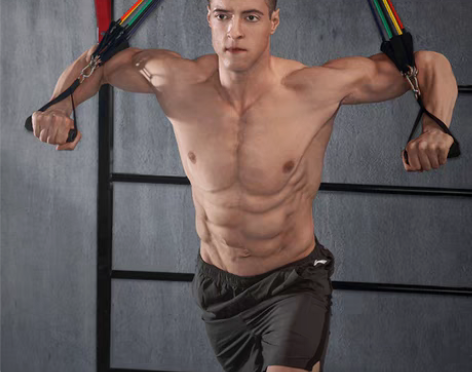 转卖弹力绳男胸肌训练拉伸器拉力器开背练肩多...