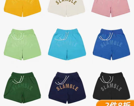 转卖SLAMBLE夏季新款短裤男女毛圈刺绣...