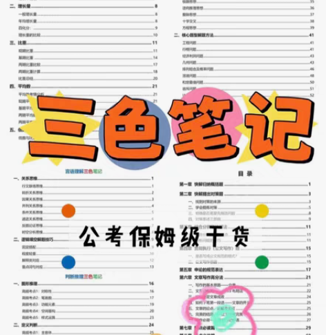 包邮申论行测三色笔记187页申论规范词43...