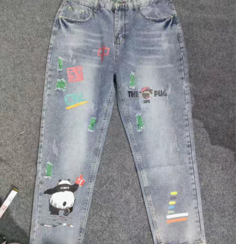 男士春秋款33码牛仔裤 全新带吊牌 不同光...