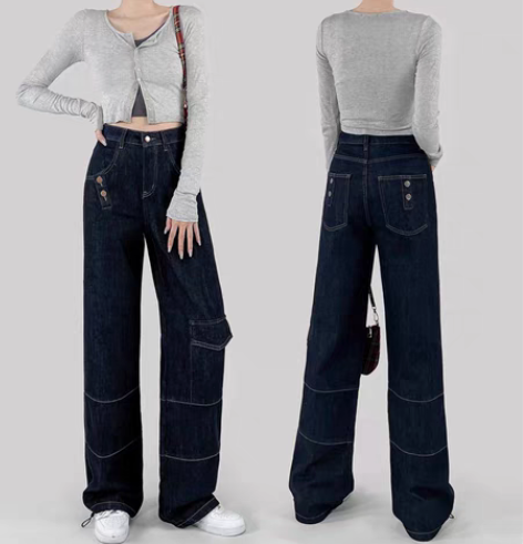 包邮【TRYOLO复古玩家】原创工装直筒牛...