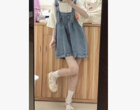 转卖牛仔背带裤女夏季薄款小个子盐系小众设计...