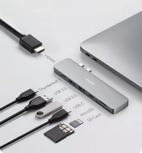 anker hub扩展坞，双typec7合...