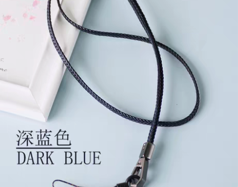 转卖原创设计牛皮扁编织手机挂绳挂脖绳子吊绳...