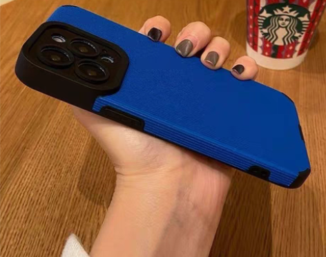 包邮克莱因蓝苹果13手机壳12皮质防摔iP...