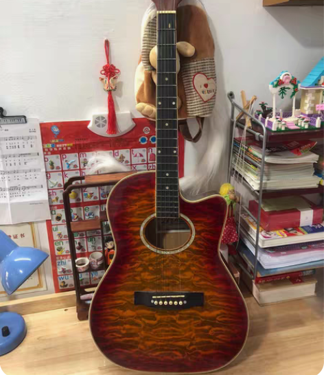 便宜转个民谣吉他，一千多买的，40英寸，无...