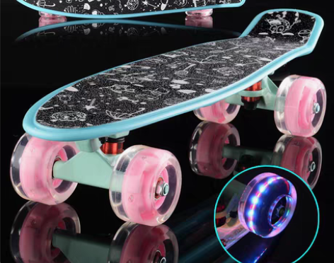 转卖驰远小鱼板香蕉板青少年公路代步单翘板儿...