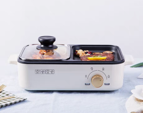 转卖欧汇家用多功能涮烤火锅烧烤煎煮一体锅烧...