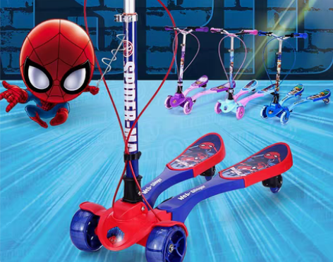 转卖迪士尼儿童滑板车蛙式双脚3-12岁6小...