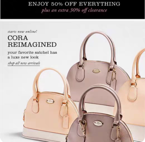 自用coach/蔻驰小号贝壳包斜挎单肩手提...