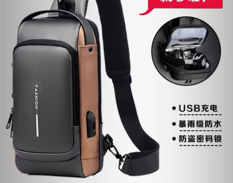 转卖只拆开未使用的二手密码锁防盗男包，男士...