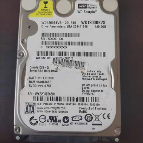 笔记本硬盘，120G，闲置未知好坏。需要或...