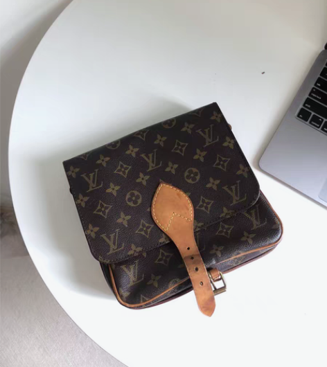 包邮Lv路易威登中古马鞍老花女士单肩斜挎包...