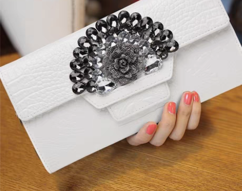 包邮2022新款手包女手拿包镶钻韩版时尚晚...