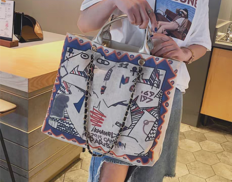 转卖帆布包单肩大包包女2021新款潮韩版百...