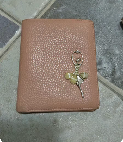 包邮稻草人女士钱包，牛皮，肉粉色，有需要联...