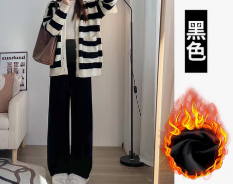 转卖浪莎孕妇裤子秋冬款外穿加绒加厚长裤阔腿...