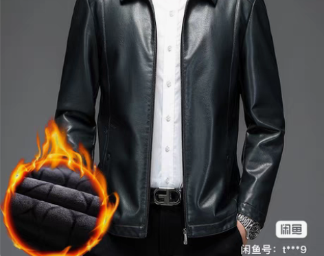 雅戈尔代工 全新 男士休闲真皮皮衣外套头层...