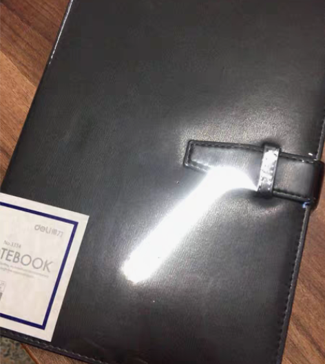 包邮全新得力16k记事本（黑色高定封面皮质...