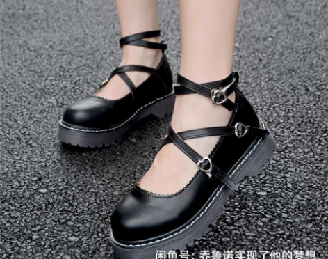 包邮【大刀出】英伦学院小皮鞋女厚底软妹洛丽...