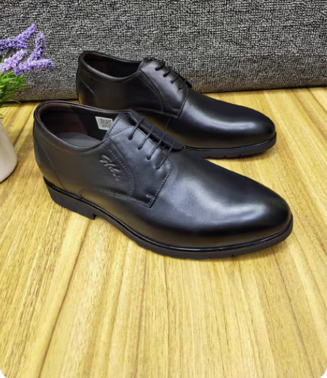 包邮沙驰 39码内增高鞋真皮男士黑色系带商...