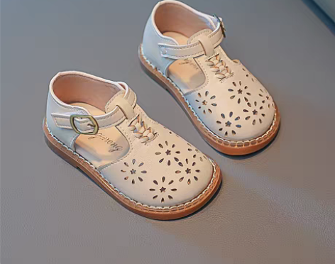 转卖女童公主鞋镂空皮鞋夏秋季新款包头凉鞋女...