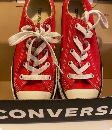 包邮小码匡威低帮红色板鞋，34码女款（可当...