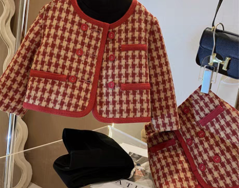 包邮小香风时尚套装女童洋气2022冬季新款...