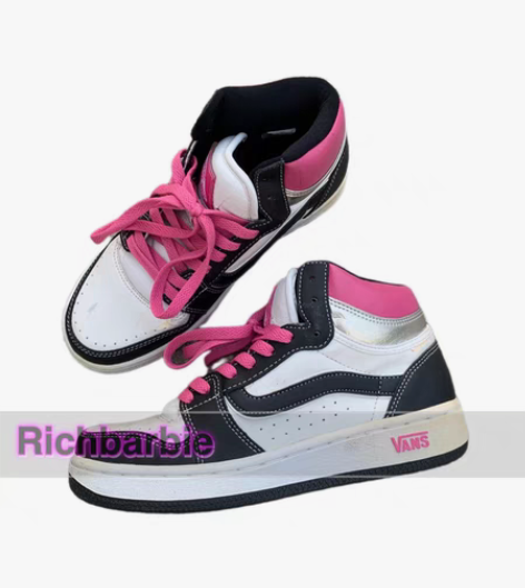 vans复古美式滑板鞋blackpink黑...