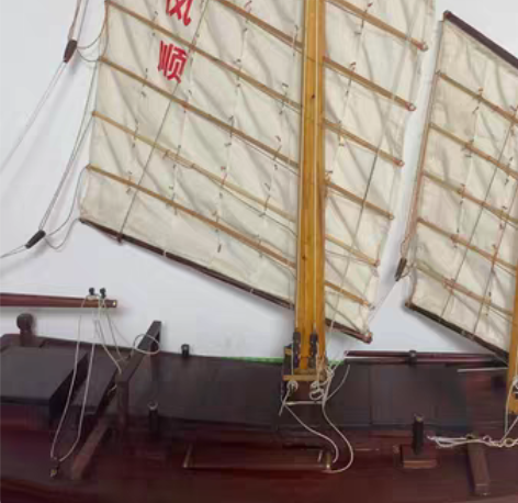 红木老式平头帆船，纯手工打造，还原老式渔船...