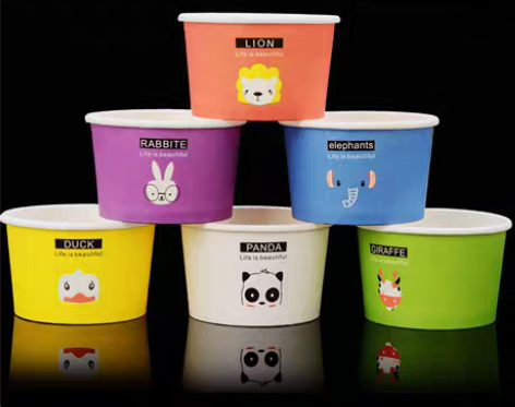 转卖卡通冰淇淋碗一次性纸碗冰激凌纸杯加厚酸...