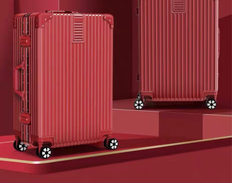 包邮北爱红色行李箱结婚陪嫁箱子新娘嫁妆拉杆...