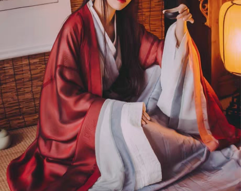 转卖魏晋风红色汉服女古装日常中国风广袖流仙...