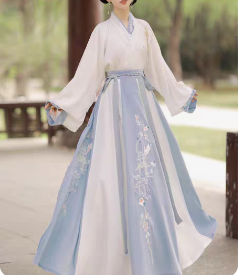 包邮夕瑶赋正品原创春樱赠的汉服女夏魏晋套装...