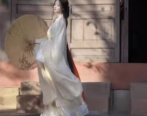 转卖汉服女夏款神明少女白色魏晋风广袖超仙古...