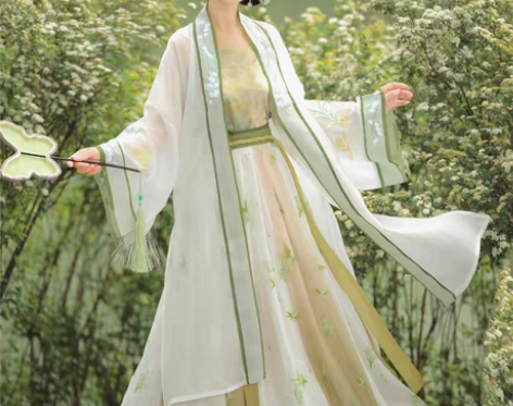 转卖茗月萱原创[清风]宋制对襟长衫绣花褶裙...