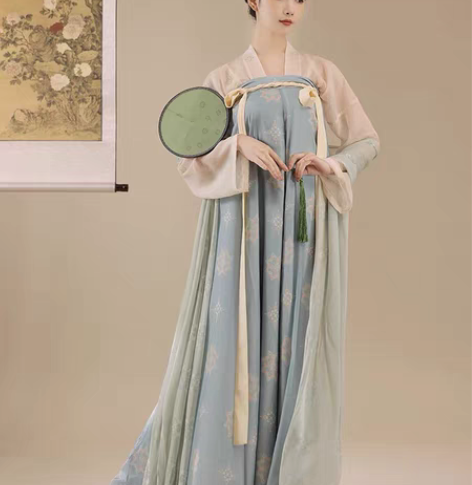 桔屿原创汉服女【长安花】唐制齐胸衫裙复原中...