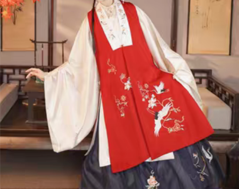 转卖裳云兮原创汉服女【锦鹤】眀制立领长衫暗...