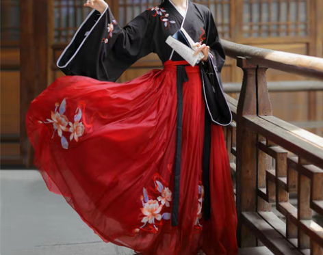 转卖正品汉服女中国风魏晋风交领齐腰襦裙学生...