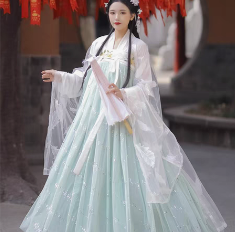 包邮艺缕大袖和襦裙全套，只穿过一次就压箱底...