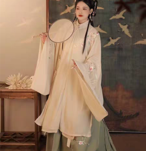 包邮白菜汉服【牡丹记】袄裙刺绣立领褶裙日常...