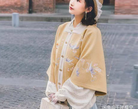 包邮一叶馨香【小鱼儿】汉服方领半袖原创春秋...