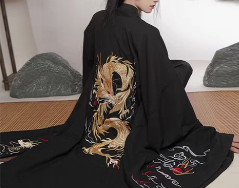 转卖原创汉服古风白色魏晋男装青年黑色大码秋...