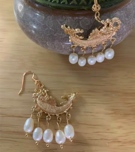 包邮「锦鲤」耳环  孤品 仅此一对 没材料...