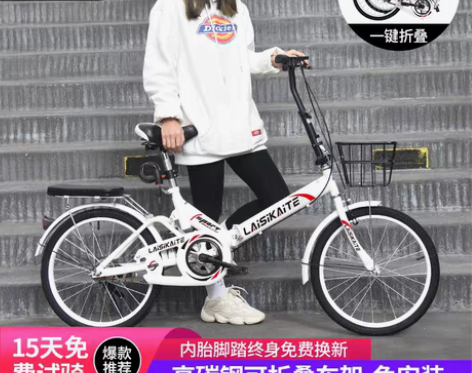 转卖莱斯凯特 折叠自行车全新，九九成新 感...