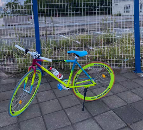 转卖死飞自行车实心胎活飞倒刹轻便简约羊角山...