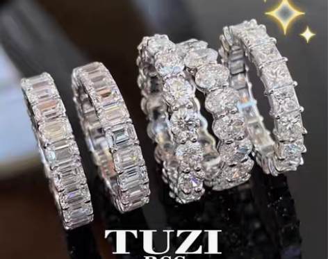 转卖TUZI满天星指环女925银色钻石时尚...