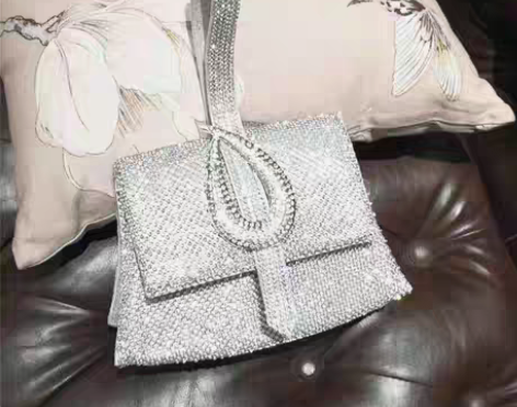 转卖水钻包女包新款百搭满钻石包斜挎手提包礼...