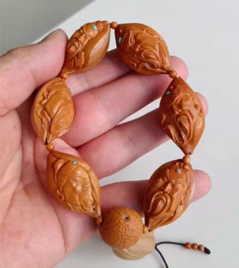 包邮核雕关公 关二爷纯手工橄榄核雕 (可置...